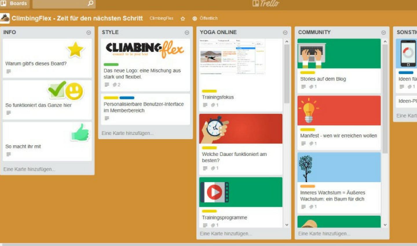 climbingflex-zeit für neues